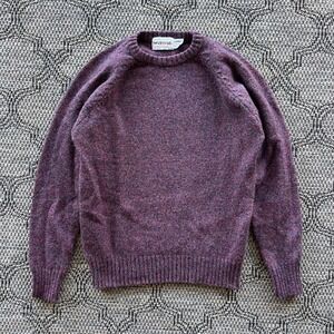Vintage McGregor Sweater Mens Large Purple Wool Blend Marled Raglan Knit